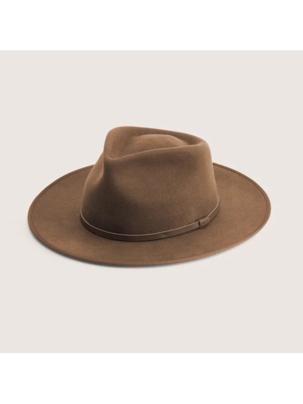 Wide Brim Brown Wool Felt Fedora Hat